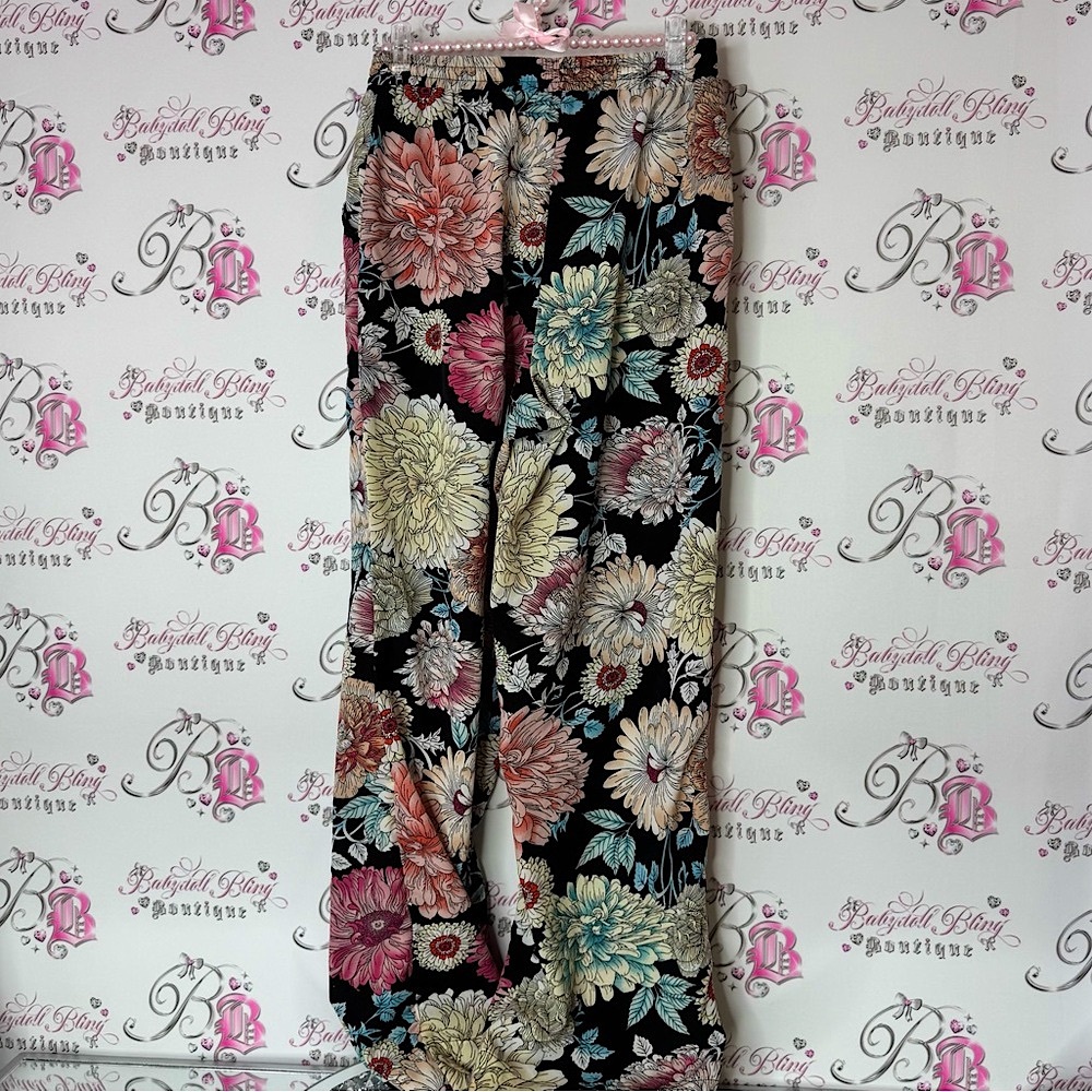 Buffalo David Bitton pants wide leg flowy flowers comfy boho Floral Patterned - Picture 2 of 8